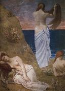 Pierre Puvis de Chavannes unga flicko vid havet oil on canvas